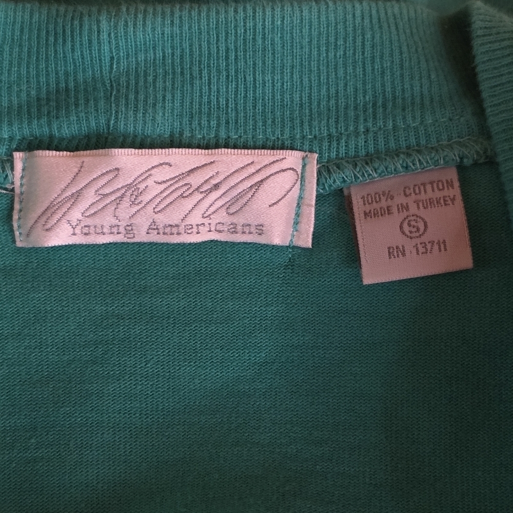 Vintage Lord & Taylor Young Americans Teal Cotton Cardigan Sweater S - Picture 6 of 7